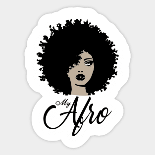 My Afro Beatiful Black Womens Mom Mother Sticker